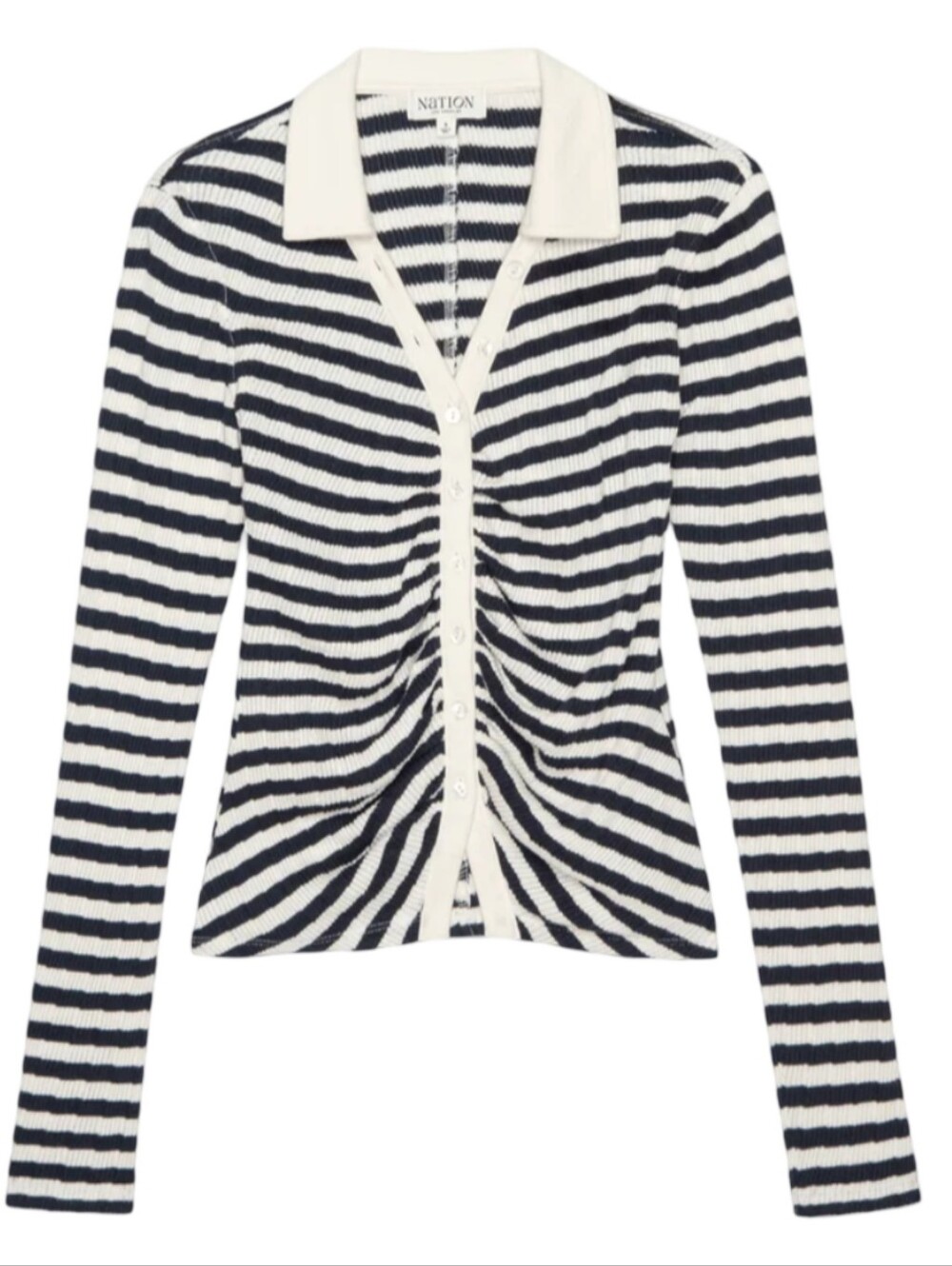Nation LTD Ami Henley in Pointelle Stripe Size Small NWOT